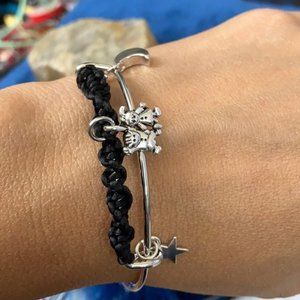 Moon Star Siblings Braided Macrame wire bracelet
